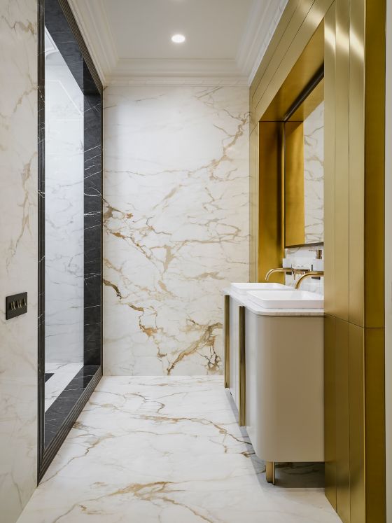 Jörger Design, Valencia, однорычажный смеситель, настенный, латунь, тумба на 2 раковины, мебель для ванной, ар-деко, Екатерина Горбунова дизайнер, золото, премиум