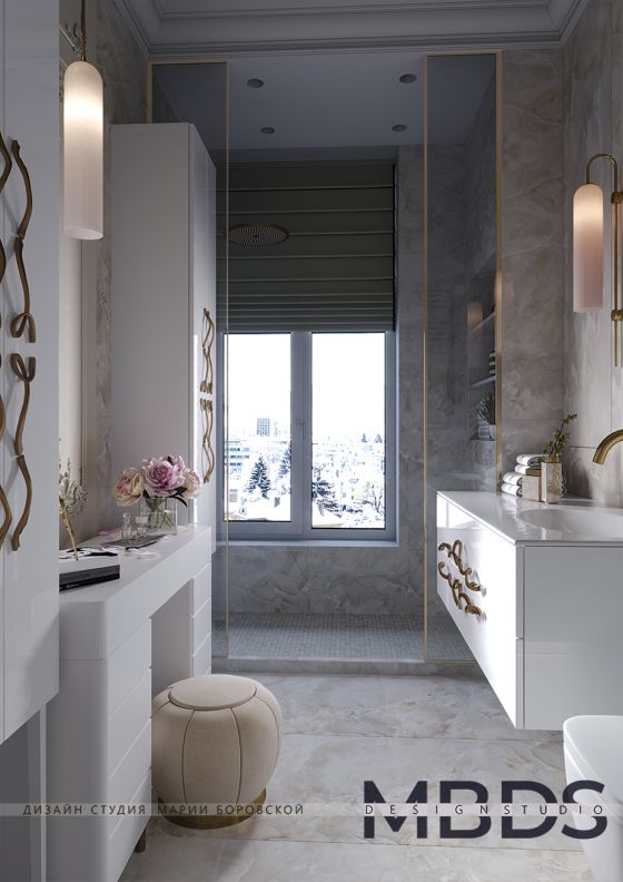 Bathroom furnishings in the Art Deco style by designer Maria Borovskaya
