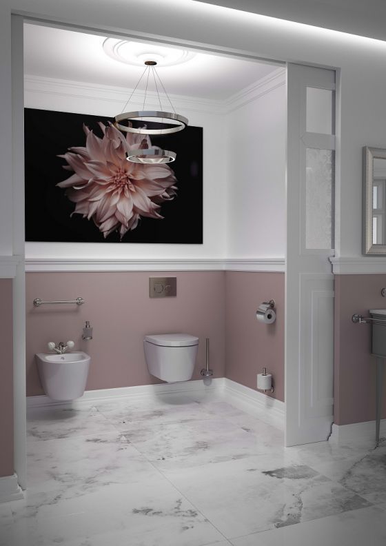 JÖRGER Bidet 1-Loch Armatur und die passenden Accessoires von Jörger mit Porzellangriffen in weiß von Fürstenberg