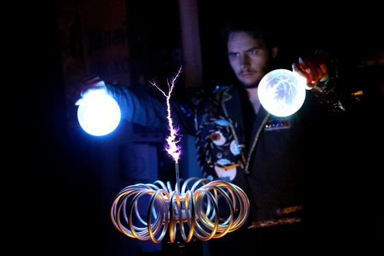 JOERGER steampunk party with Hogart Art in Moscow (RUS)  tesla transformator