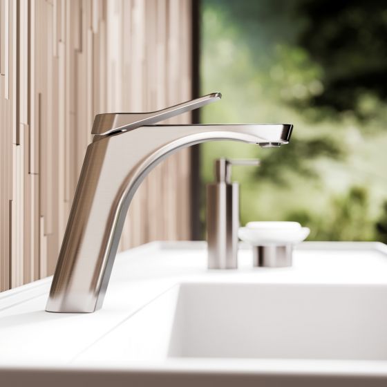 Jörger Design, Eleven, стиль, современный, modern, матовый никель, геометрия, ванная, однорычажный, смеситель, XL, Einhebelmischer, вынос 173, высота 188, минимализм, раковина, керамика, Plinio, Cielo, плитка, настенная, Mutina, Phenomenon