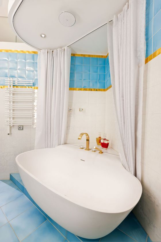 Jörger Empire Royal Crystal  Tub/shower mixer set and accessories in gold (24 carat)