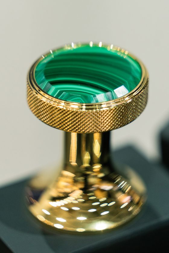 Jörger Design, Valencia, new, exclusive, jewellery design, gemstones, gemstones, malachite, gold, 24 carat