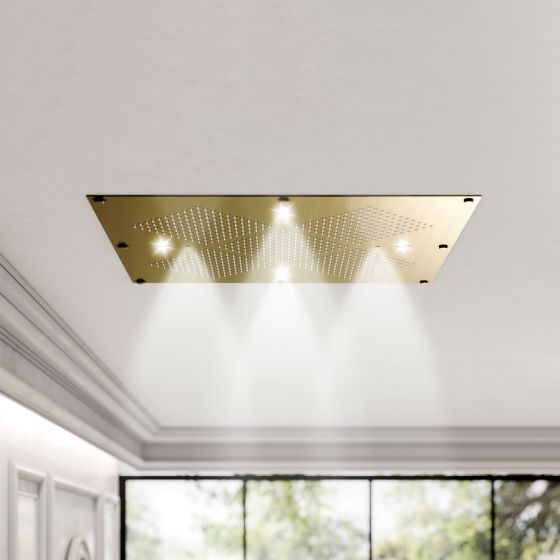 Jörger Design, Rainheaven, потолочная панель, душевая, многофункциональный, тропический душ, режим струи, дождевой поток, тропический туман, бронза, классический, интерьер ванной, верхний душ, хромотерапия, Home Spa, premium 