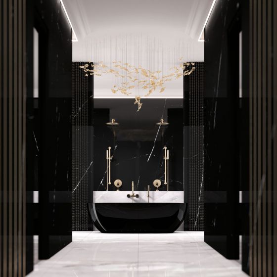 Jörger, Design, bathroom, luxury, fittings, Valencia, jewellery edition, , marble, black, natural stone, mixer, bath tub, shower, Rexa