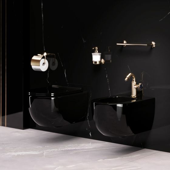 Jörger, Design, bathroom, luxury, fittings, Valencia, jewellery edition, , marble, black, natural stone, bidet, mixer, accessories