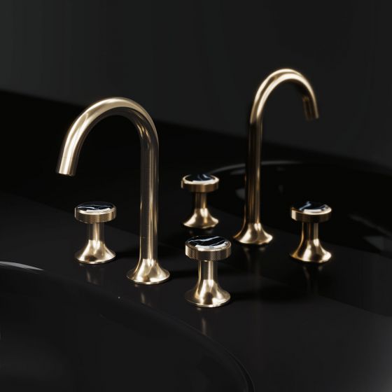 Jörger, Design, bathroom, luxury, fittings, Valencia, jewellery edition, , marble, black, natural stone, washbasin, three-hole mixer