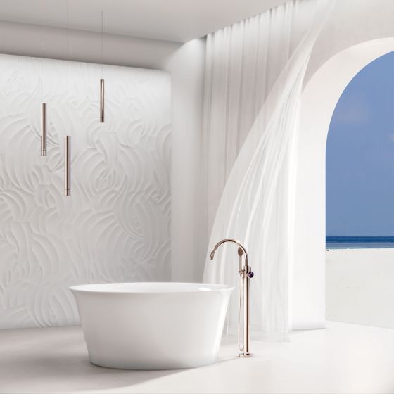 Jörger, design, Valencia, platinum, amethyst, violet, luxury, jewellery design,  freestanding, bathtub, white, tulip, nature, Duravit, Starck, joerger