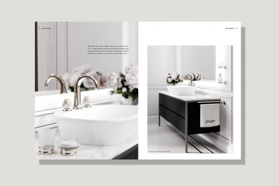 Jörger Design, Belledor, polished nickel, Mother of Pearl, porcelain, new, brochure, exclusive, luxurious, elegant, innovation, Fürstenberg, Joerger