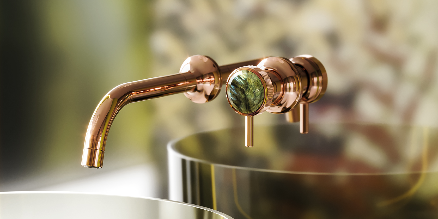 Inspired by Emotion – Welcome to Jörger’s Ensuite Bathroom with “Valencia” in Rose Gold with Labradorite