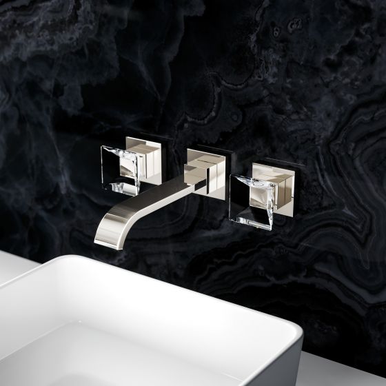 Jörger Design, Empire Royal Crystal, polished nickel, washbasin, wall tap, crystal, clear crystal, handles, joerger
