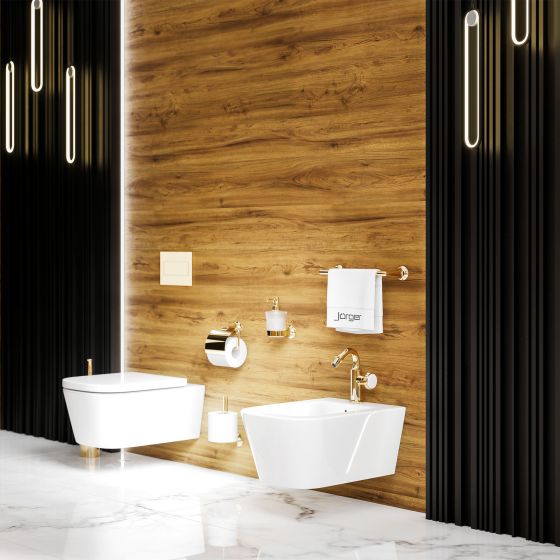 Jörger Design, Valencia, sunshine, w.c. area, bathroom, accessories, bidet, wooden elements, white crystal, elegant, Joerger