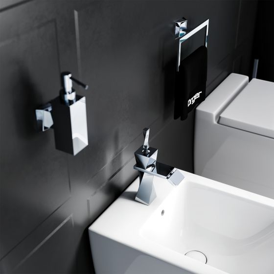 Jörger faucets, Turn, chrome, bidet, inspired by the spectacular Infinity Tower in Dubai, faucets, accessories, bathroom, designer faucets, Joerger