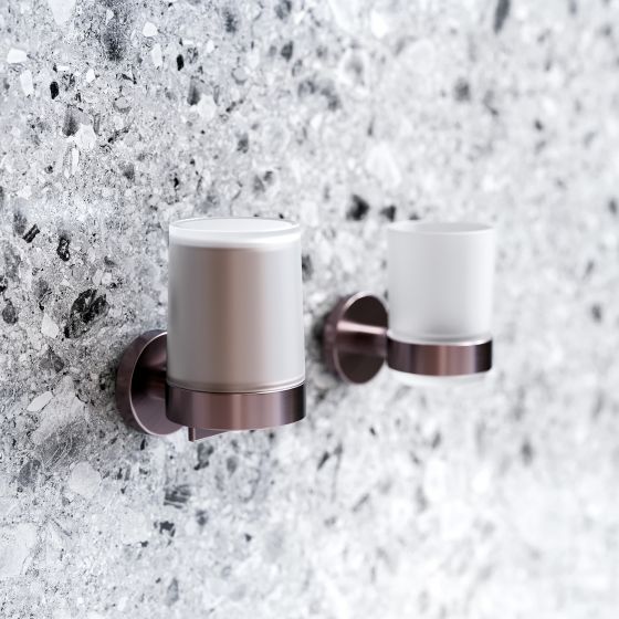 Jörger Design, Exal, mink matt, accessories, washstand, tumbler holder, soap dispenser, stone wall, simple, joerger 