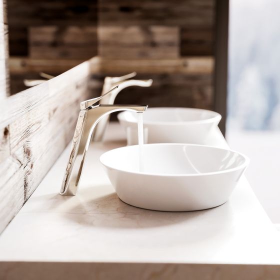 Jörger Design, Eleven, new, modern, design fitting, collection, single-lever mixer, XXL, polished nickel, washbasin, Deco, PAA, silkstone, white, semi-matt