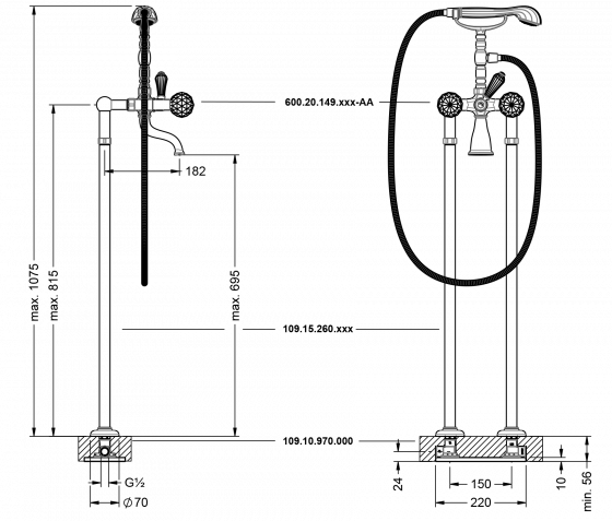 600.20.149.xxx-AA Specification drawing mm