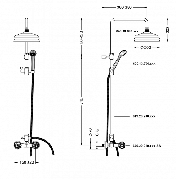 600.20.410.xxx-AA Specification drawing mm