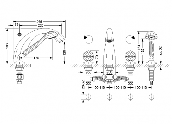 600.40.100.xxx-AA Specification drawing mm