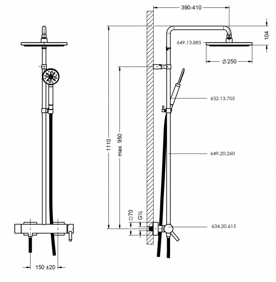 634.20.665.xxx Specification drawing mm