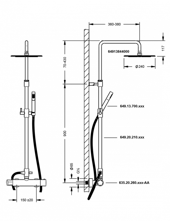 635.20.460.xxx-AA Maßzeichnung mm