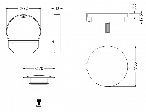 649.50.214.xxx Specification drawing mm